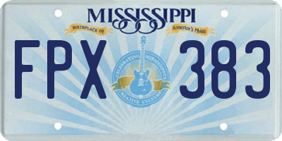 MS license plate FPX383