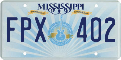 MS license plate FPX402