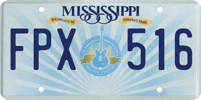 MS license plate FPX516