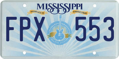 MS license plate FPX553