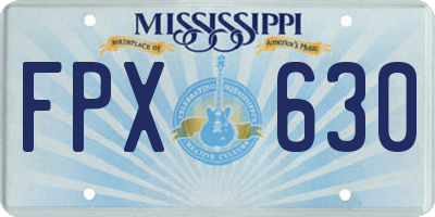 MS license plate FPX630
