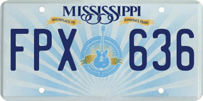 MS license plate FPX636