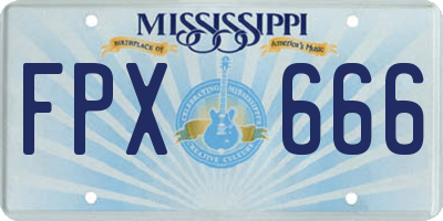 MS license plate FPX666
