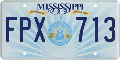 MS license plate FPX713