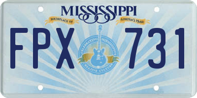 MS license plate FPX731