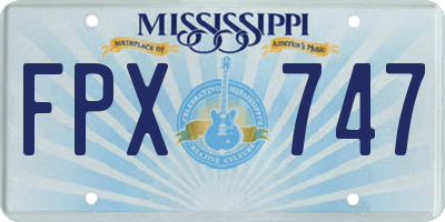 MS license plate FPX747