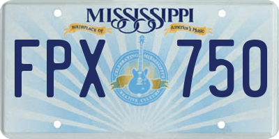MS license plate FPX750