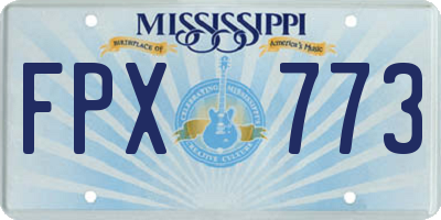 MS license plate FPX773