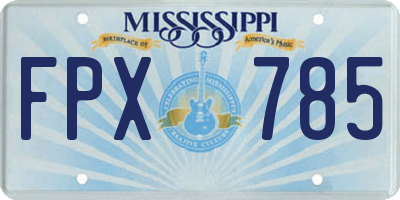 MS license plate FPX785