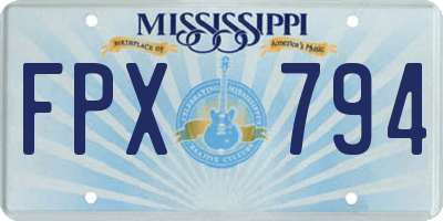 MS license plate FPX794