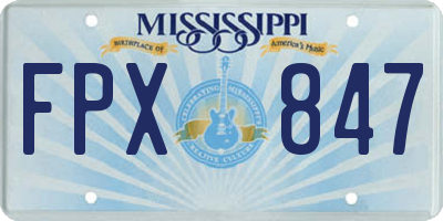 MS license plate FPX847