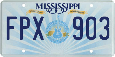 MS license plate FPX903