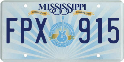 MS license plate FPX915
