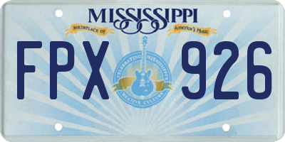 MS license plate FPX926