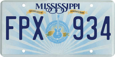 MS license plate FPX934