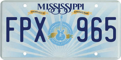 MS license plate FPX965
