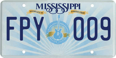 MS license plate FPY009