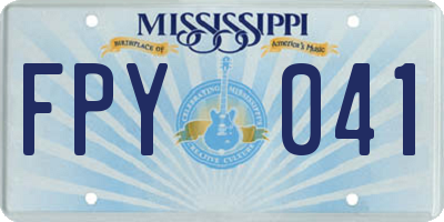 MS license plate FPY041