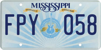 MS license plate FPY058
