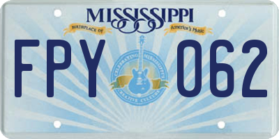 MS license plate FPY062