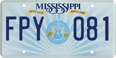 MS license plate FPY081