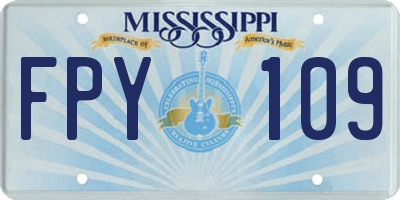 MS license plate FPY109