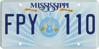 MS license plate FPY110