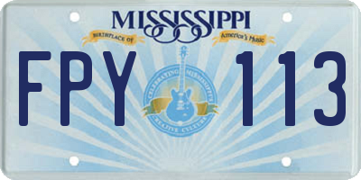MS license plate FPY113