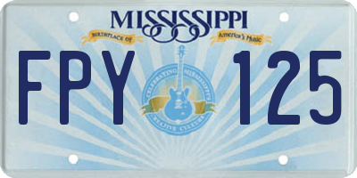 MS license plate FPY125