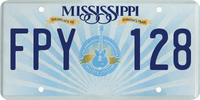 MS license plate FPY128