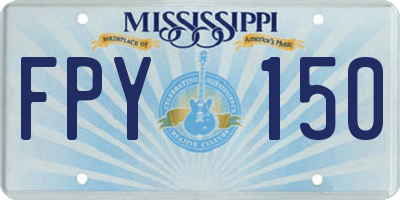 MS license plate FPY150