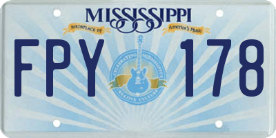 MS license plate FPY178
