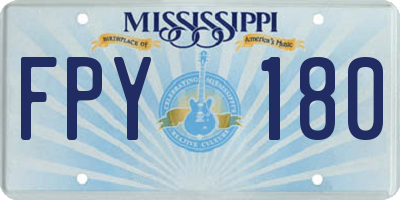 MS license plate FPY180