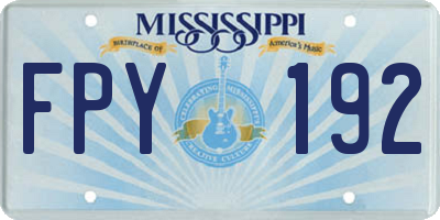 MS license plate FPY192