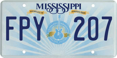 MS license plate FPY207