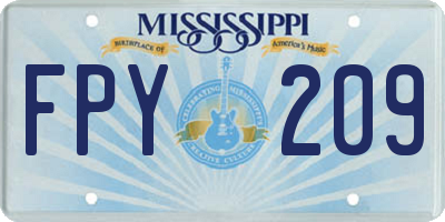 MS license plate FPY209
