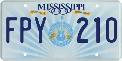 MS license plate FPY210