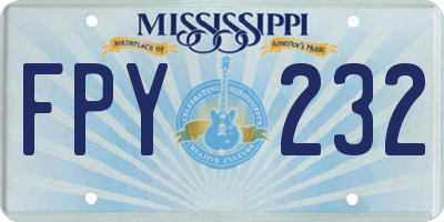MS license plate FPY232
