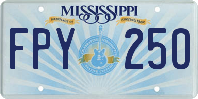 MS license plate FPY250