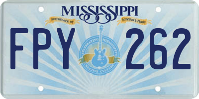 MS license plate FPY262