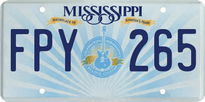 MS license plate FPY265