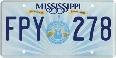 MS license plate FPY278