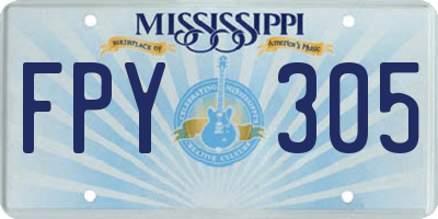 MS license plate FPY305