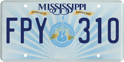 MS license plate FPY310