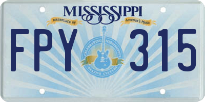 MS license plate FPY315