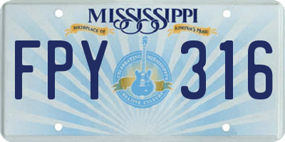 MS license plate FPY316