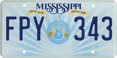 MS license plate FPY343