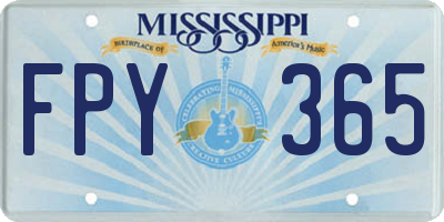 MS license plate FPY365