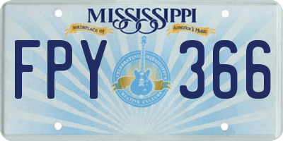 MS license plate FPY366