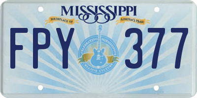 MS license plate FPY377